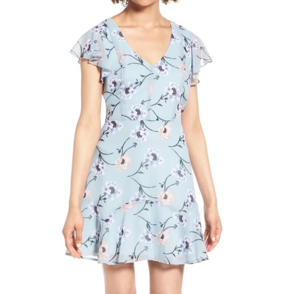 ROWA Flutter Sleeve Floral Dress NWT